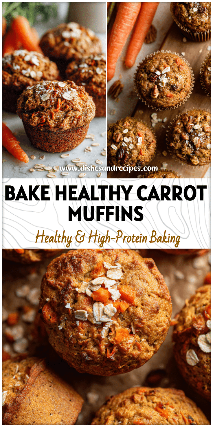 Moist Easter carrot cake protein muffins with grated carrots and oats for Healthy Tasty Muffins breakfast.